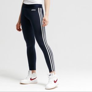NWOT Adidas Navy Blue Essentials 3-Stripes Leggings